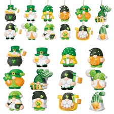 St. Patrick's Day Gnome Ornaments Decorations 24 PCS Irish Gnome Shamrock Hangin
