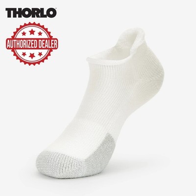 1 PAIR: THORLO MAXIMUM CUSHION ''ROLLTOP'' TENNIS SOCKS (WHITE) SIZE MEDIUM. #T11