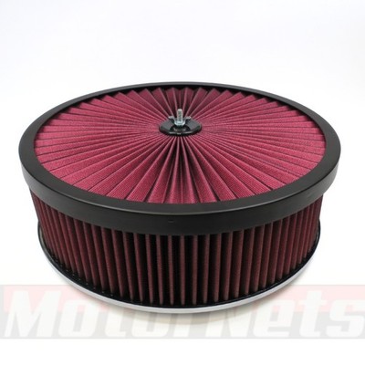 Black Trim Super Flow 14x4 Air Cleaner Dominator 7-5/16'' Base Washable SBC BBC 