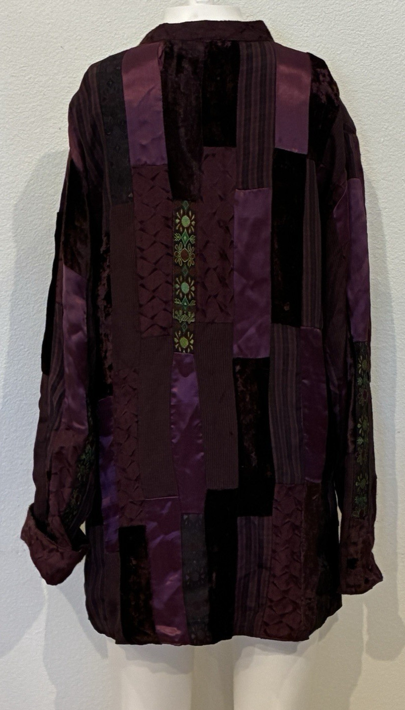 Anu Womens Purple Boho Patchwork Jacket Embroider… - image 6