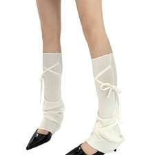 Women Harajuku Flared Wide Leg Warmers with Adjustable Ties for Various Footwear