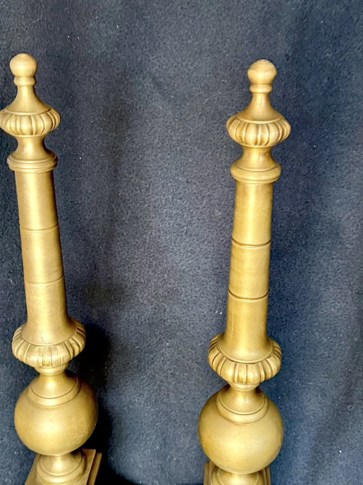 GRAND TOUR STYLE BRASS BRONZE OBELISKS Large Pair Mantel Clock Garniture - Image 4 of 4