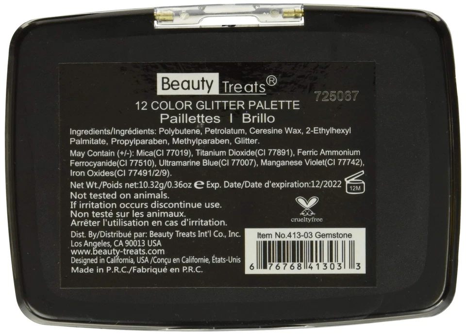 BEAUTY TREATS 12 Colors Glitter Palette - Gemstone - Image 3 of 4