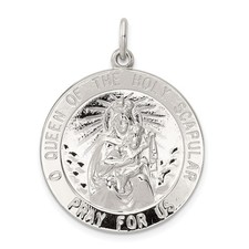 Sterling Silver Queen of the Holy Scapular Medal Pendant