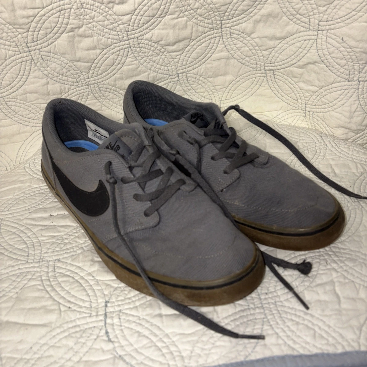 Nike SB Portmore Canvas Gray Gum Skate Shoes Mens Size 12 631303-002 Nike Portmore SB Canvas Cool Grey for Sale | Authenticity  main image 4