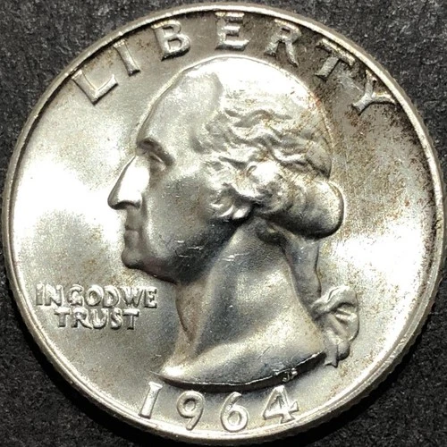 UNC 1964-D SILVER WASHINGTON QUARTER COIN UNCIRCULATED