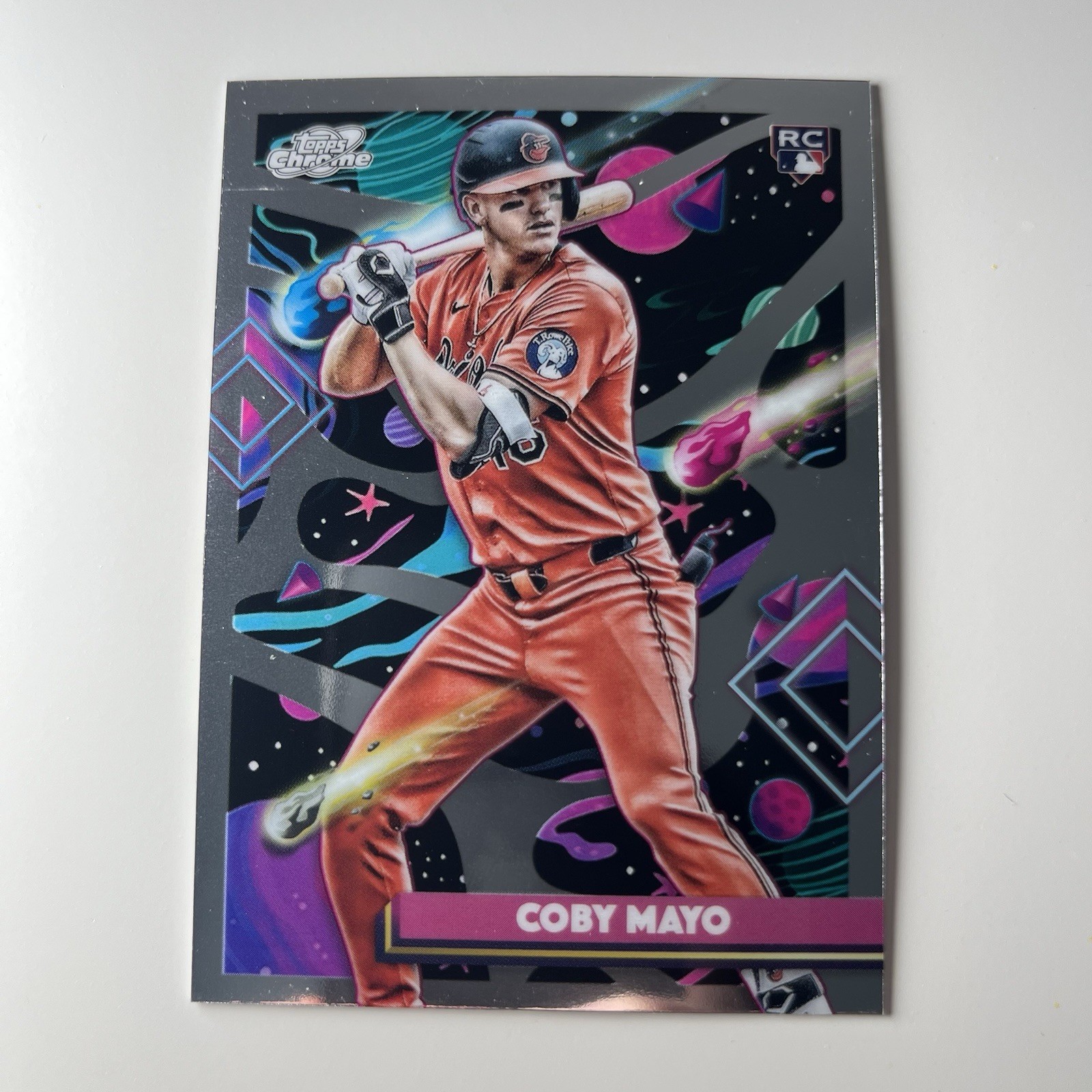 Coby Mayo 2025 Topps Chrome Cosmic Rookie RC #154 Baltimore Orioles