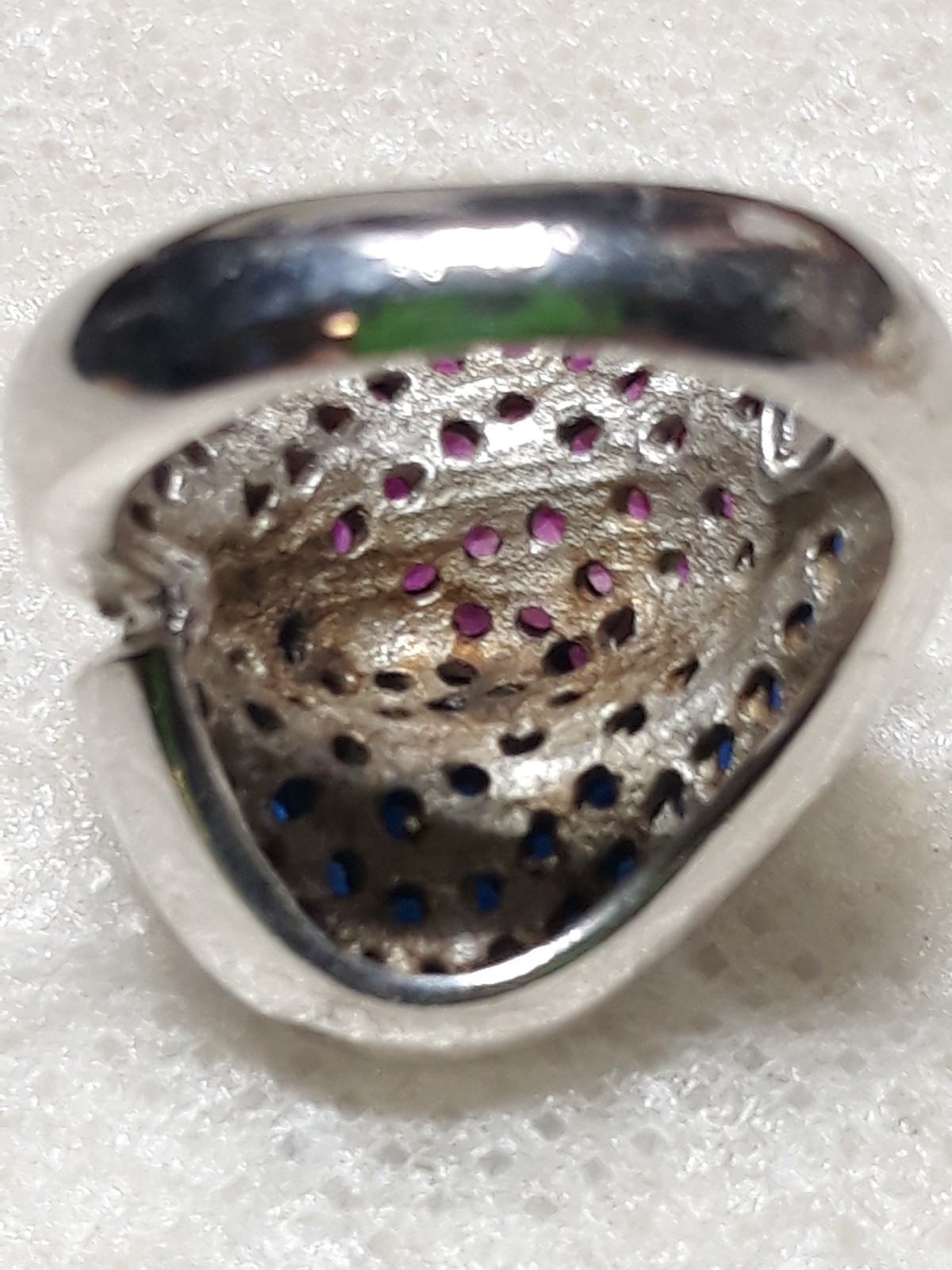 beautiful paved ruby sapphire bypass sterling sil… - image 6