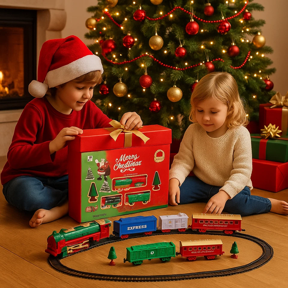 LARGE CHRISTMAS TRAIN SET HOLIDAY FESTIVE TOYS TRACK TREE TOY GIFT XMAS GIFT - Image 4 of 4