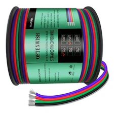 150ft RGB 4 Wire Conductor 22 Gauge Cords 4PIN 22AWG Extension Cable Tinned C...