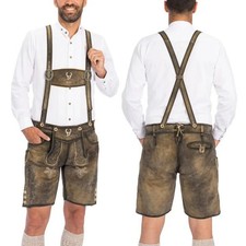 Handmade Lederhosen Shorts for Men: Oktoberfest- Outfit Bavarian Trachten Shorts
