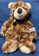 Aurora Teddy Bear Plush Dark Brown Soft Stuffed Animal Bean Bag Toy With Bow 12  