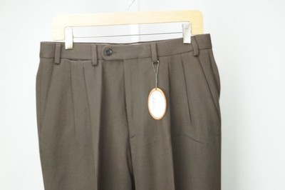 Zanella Johnny Brown Woven 100% Wool Dress Pant 48R EU BRAND NEW