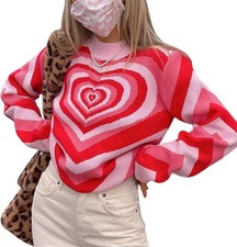 Valentine Sweatshirt For Women Cute Love Heart Sweater Valentines Day Knitted