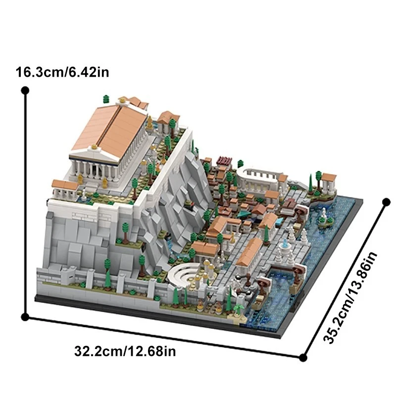 🏛️ 1970pcs Ancient Temple MOC Model – Greece Acropolis Replica Gift - Image 3 of 4