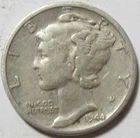 1944-D Silver Mercury Dime - 90% Silver - #11315-43