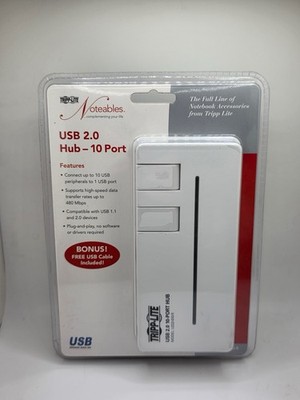 Tripp Lite U222-010-R USB 2.0 10-Port Hub with Power Supply + Cable New