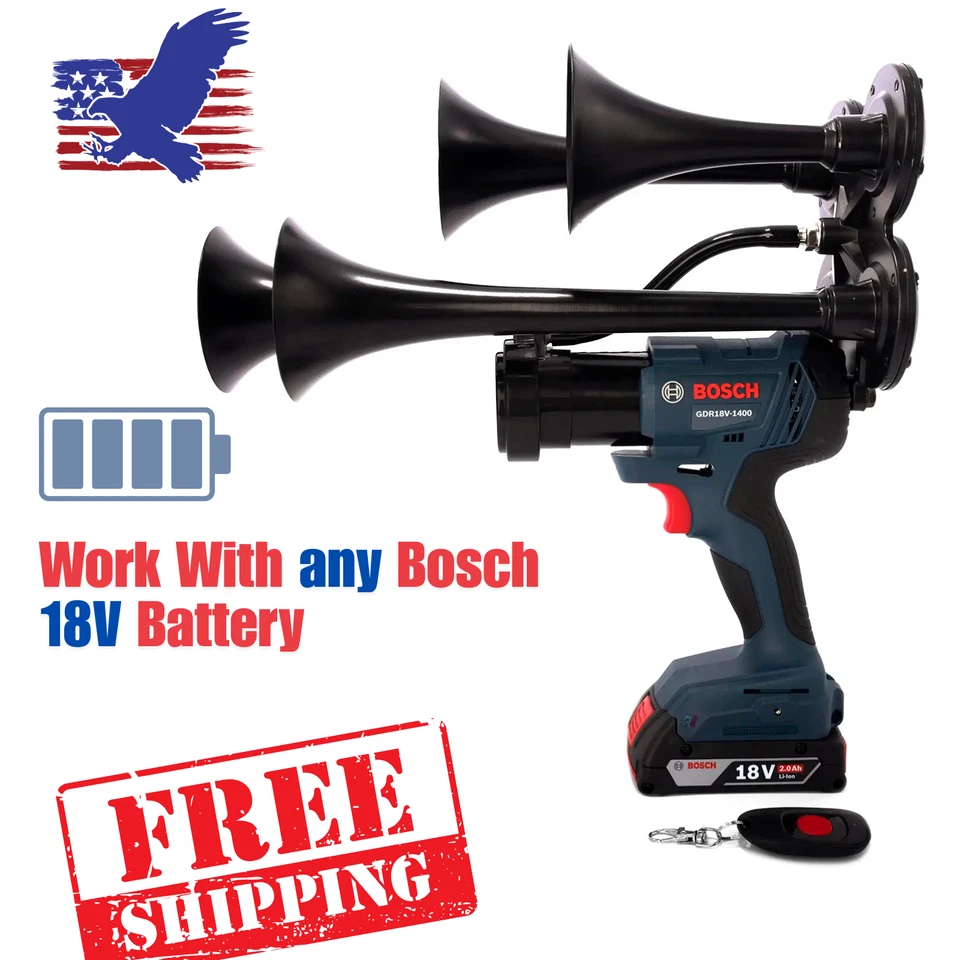 Bocina de tren BOSCH| 140dB+| con control remoto Foto 2 de 4