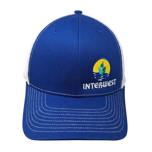Interwest Logo Snapback Trucker Hat Blue One Size Mesh Back Richardson