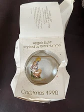 Vintage Christmas Ornament Schmid "Angels Light" 1990  Inspired by Berta Hummel