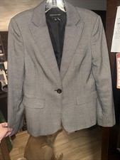 Jones New York Suit Women's Lined One Button Jacket Blazer Gray/Black Size 6P