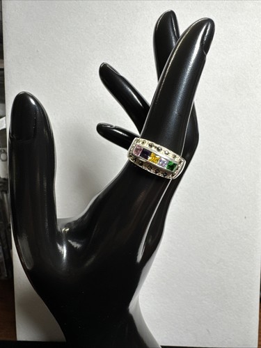 Ross-Simons Sterling Silber 925 Kanal Set Multi Edelstein Chakra Ring Gr. 6,50