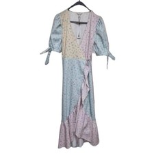 olivia rubin ice-cream mix wrap midi dress.Uk 12 Bnwt designer. 