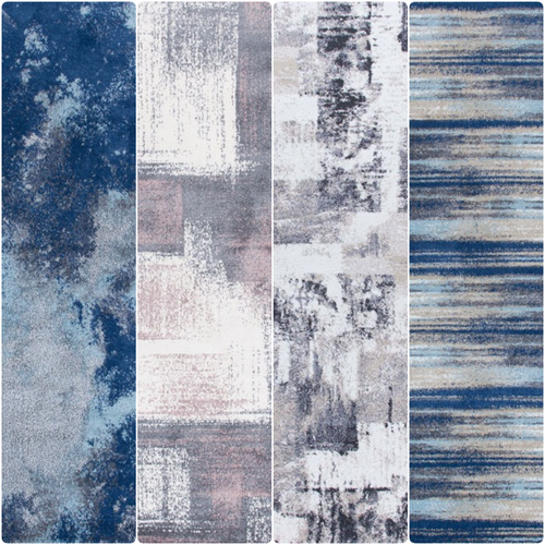 modern luxury stylish distressed rug grey pink blue cream rugs lounge