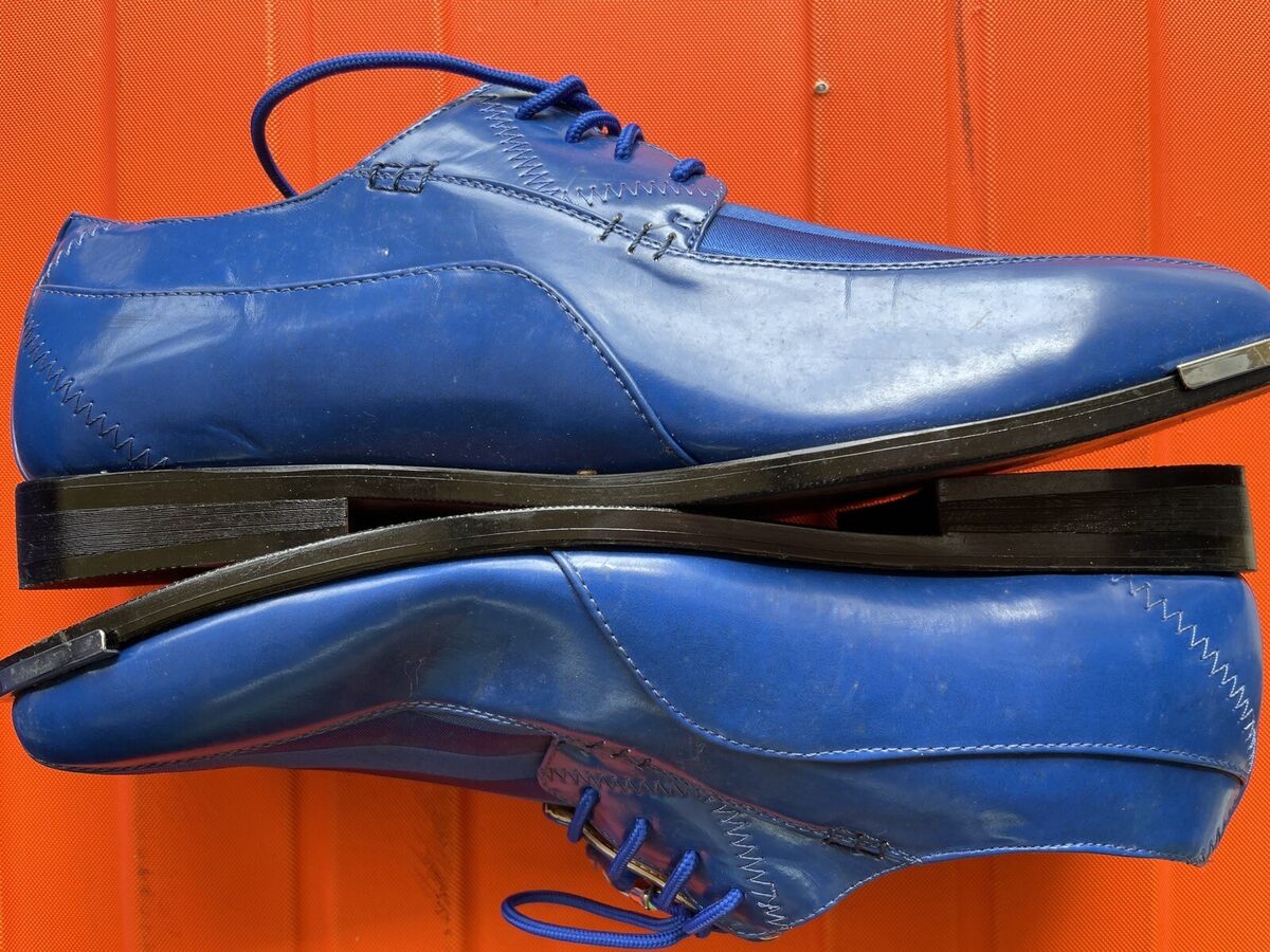 Expressions by RC Derby Shoes - Blue Stripe Leather w/ Metal Expressions by RC Derby Shoes - Blue Stripe Leather w/ Metal