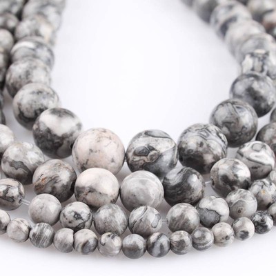 15/" Natural Picasso Jasper Gemstone Stone Spacer Loose Beads Finding 4//6//8//10mm