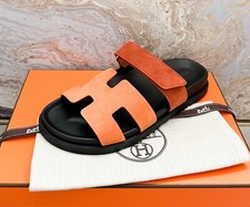 Hermes Suede Goatskin Womens Chypre Rose Bois De Rouge Sandals