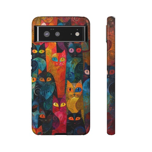 Phone-Ink Google Pixel Tough Cover Case - Abstract Cats Artistic Kitty - 第 54/55 張圖片