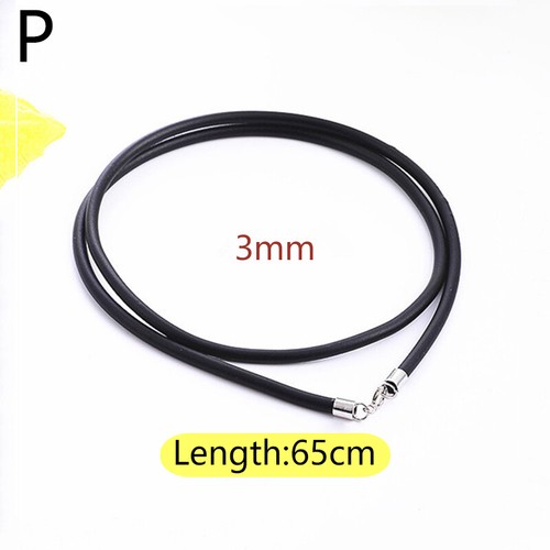 Black Woven Necklace Rope Leather Cord Stainless Steel Lobster Clasp Mens Women - Picture 9 of 28