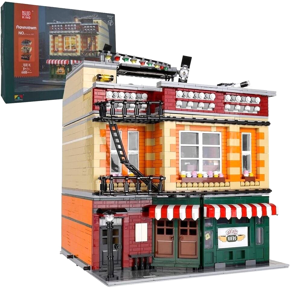 Mould King 16014 Friends Cafe 4488pc Modular Central Big Bang Theory with  Lights
