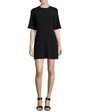 Black Halo Half Sleeve fit & Flare Black Dress Sz 8 New