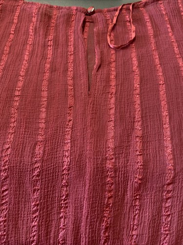 HeartSoul Plus size 1X womens sleeveless studded top New Maroon sheer - Picture 6 of 9
