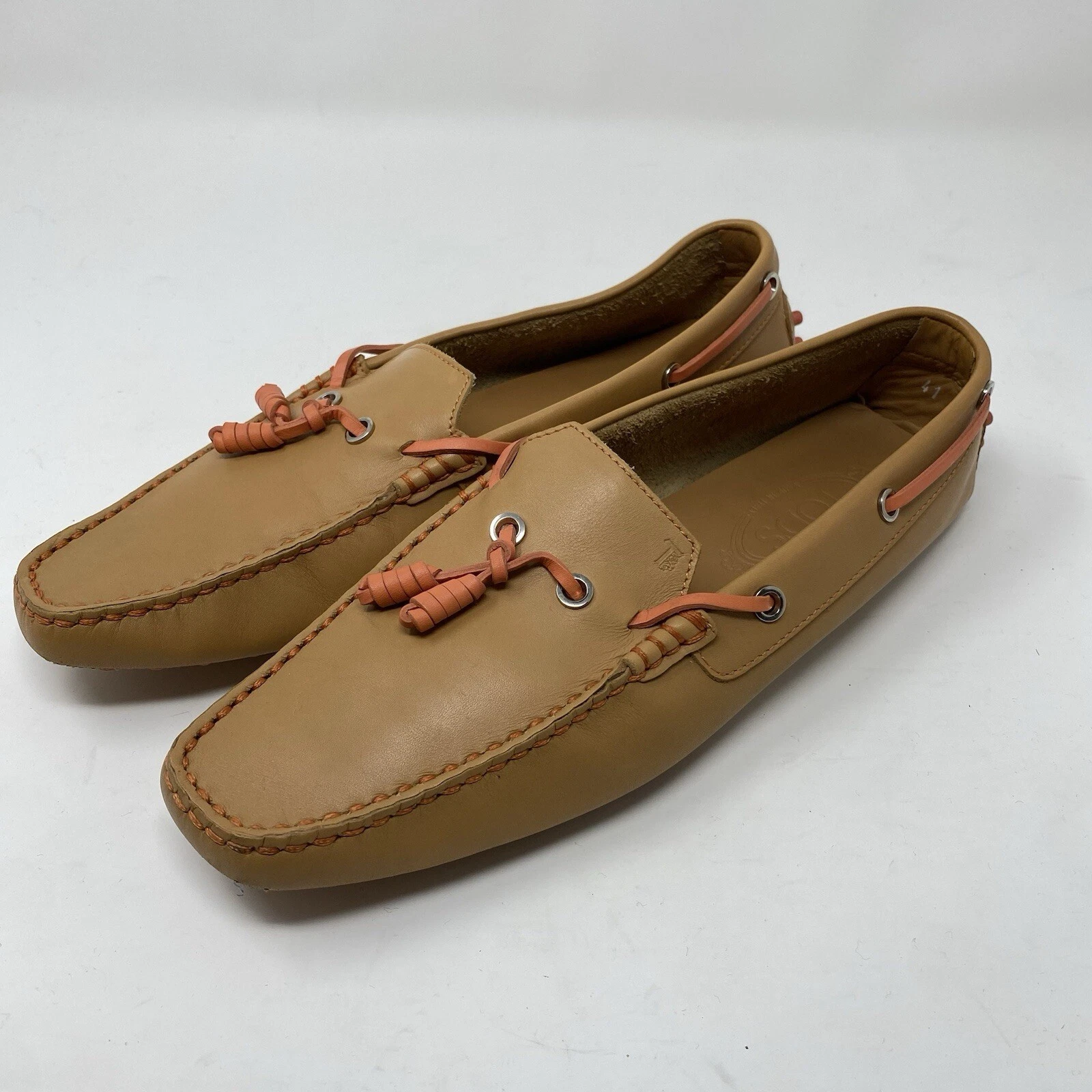 TOD’S Mocassini da guida Tod's in pelle marrone chiaro fiocco gommino donna EU41 US11