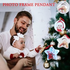 Personalised Christmas Tree Photo Baubles Set Xmas Ball Star Ornament Decoration