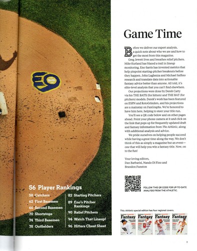 FANTASY BASEBALL 2023 The Athletic Magazine Paul Goldschmidt 300+ Players Ranked - Picture 3 of 3