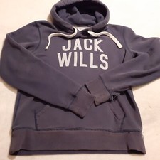 JACK WILLS Womens Hoodie uk 10 Salcombe Devon Thumb Holes Back Print Good Cond.