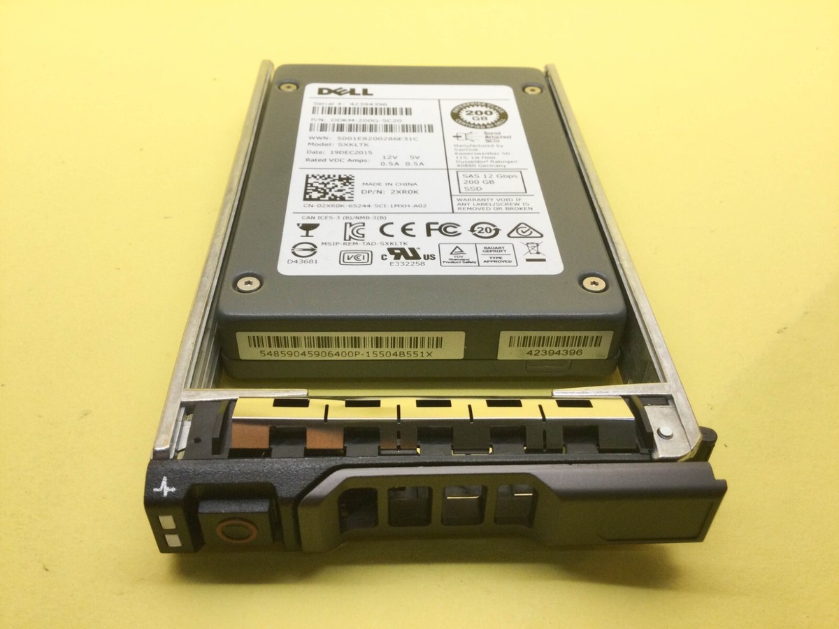 2XR0K Dell 200GB MLC SAS 12Gbps Enterprise SSD SXKLTK ODKM-200G-5C20
