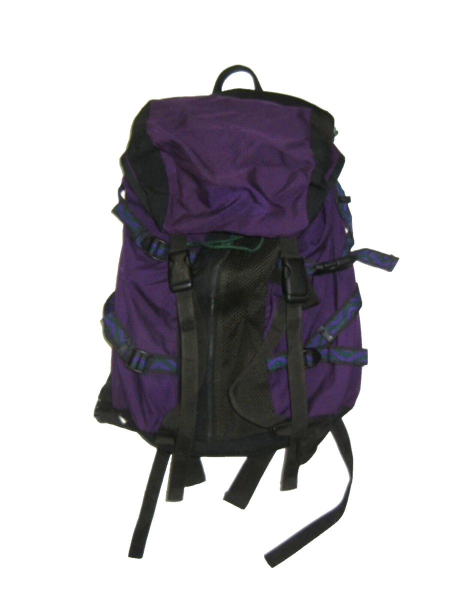 Vtg 90s JANSPORT Purple TOP-FLAP RUCK-SACK Hiking Backpack Travel