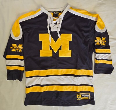 Michigan Wolverines Hockey Style Jersey Embroidered Colosseum Men Sz XXL 