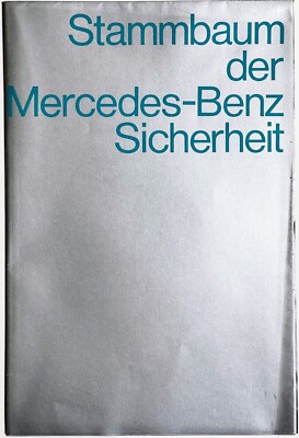 Informationsschrift Mercedes Benz Stammbaum der Sicherheit Poster 1969 vintage