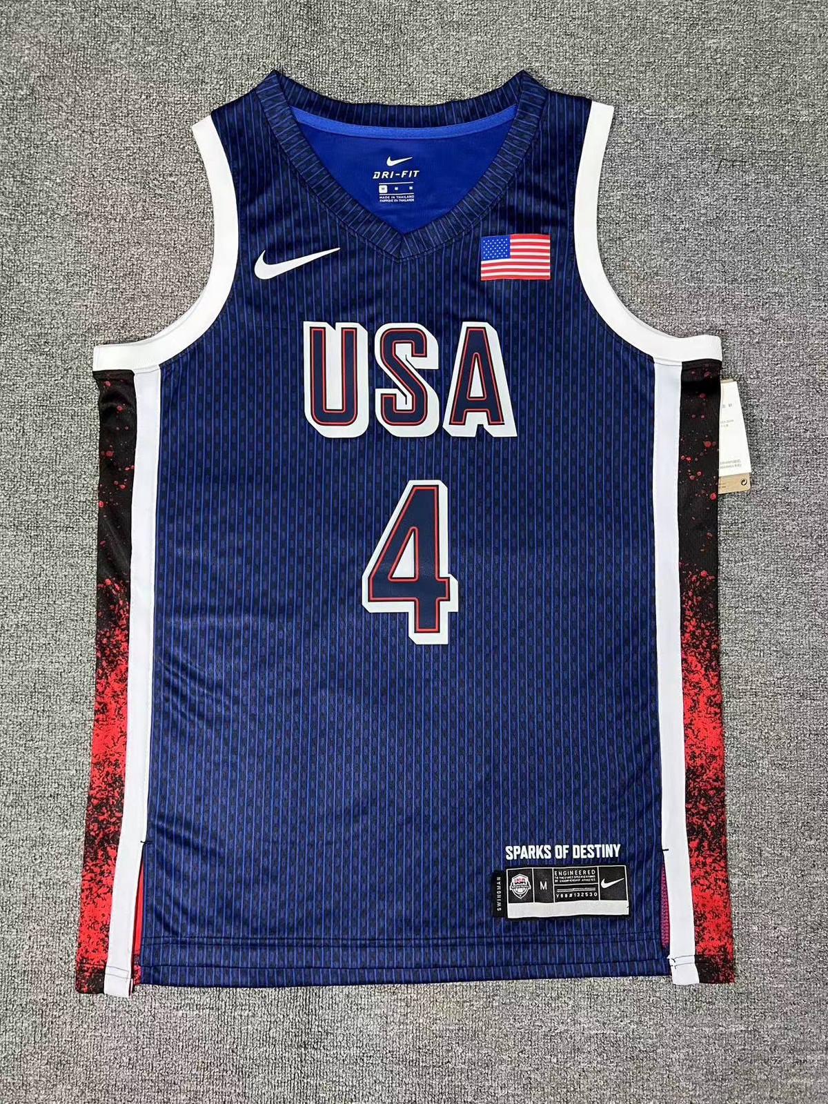 Stephen Curry 4 USA Olympics 2024 Jersey Size M Blue eBay