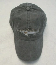 SNOOK Sport Cap BLACK Fishing Hat Embroidered Snook Fish Adjustable Cap NEW AG44