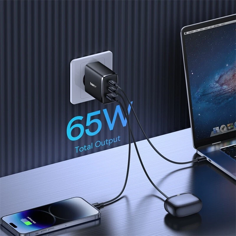 Baseus 65W Super-Schnellladegerät USB-C Ladegerät QC 3.1 für iPhone Samsung Oppo - Bild 4 von 4