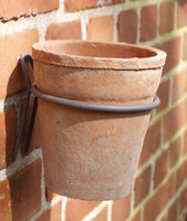 2X Blumentopf Ø 12,5Cm Wandhalter Aged Terracotta Landhaus Pflanztopf (29)