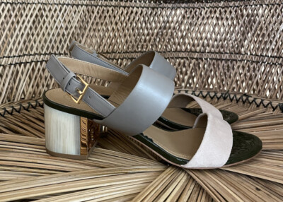 トリーバーチ GIGI 55mm ヒール　24cm（US7） Tory Burch Gigi Leather Block-Heel Sandals | Saks Fifth Avenue