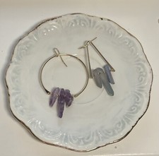 Amethyst and Labradorite Artisan Bohemian Earrings ~ Tucson Gem Show Find